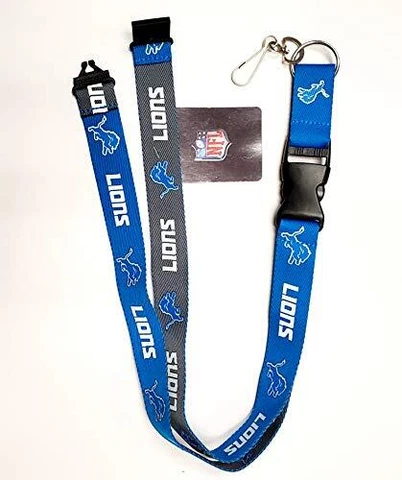NFL Detroit Lions 2-Tone Design Premium Lanyard 2-Sided Breakaway Clip Keychain Cover