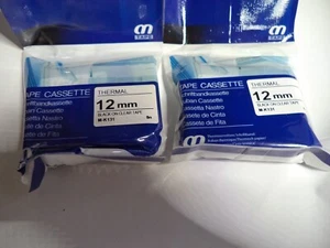 2 BÄNDER PASSEND FÜR BROTHER ETIKETTENDRUCKER M95 M131 SCHWARZ DRUCK AUF KLAR 1/2" 8 MM   - Bild 1 von 6