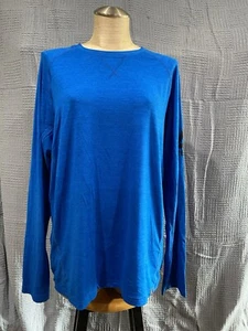 Reebok Women's Large Activewear Workout Shirt Long Sleeve Shirt Top Blue NWOT - Picture 1 of 3