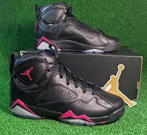 NIKE AIR JORDAN 7 RETRO GG BLK/HYPER PINK US 4.5/W 6/UK 4/EU 36.5 [442960 018]  - Picture 1 of 6