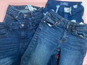 Cat& Jack Old Navy Joes Oshkosh Blue Denim Lot 4 Faded Bleached Sz 6 Jeans - Picture 1 of 15