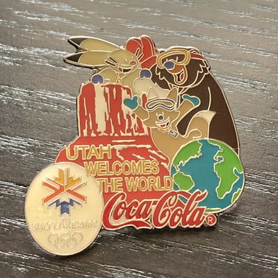 2002 Salt Lake City Utah Olympics Pin Coca-Cola Utah Welcomes the World - Image 1 of 4