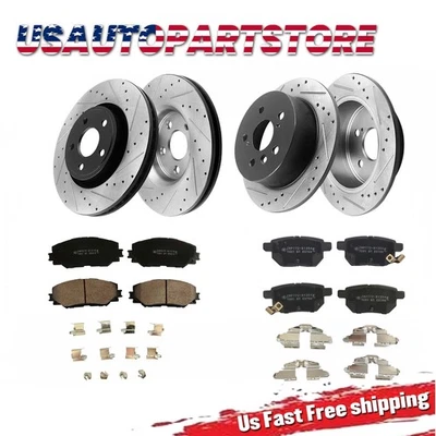 Front Rear Drilled brake Rotors Brake Pad for Toyota Corolla Matrix Pontiac Vibe Foto 1 de 4