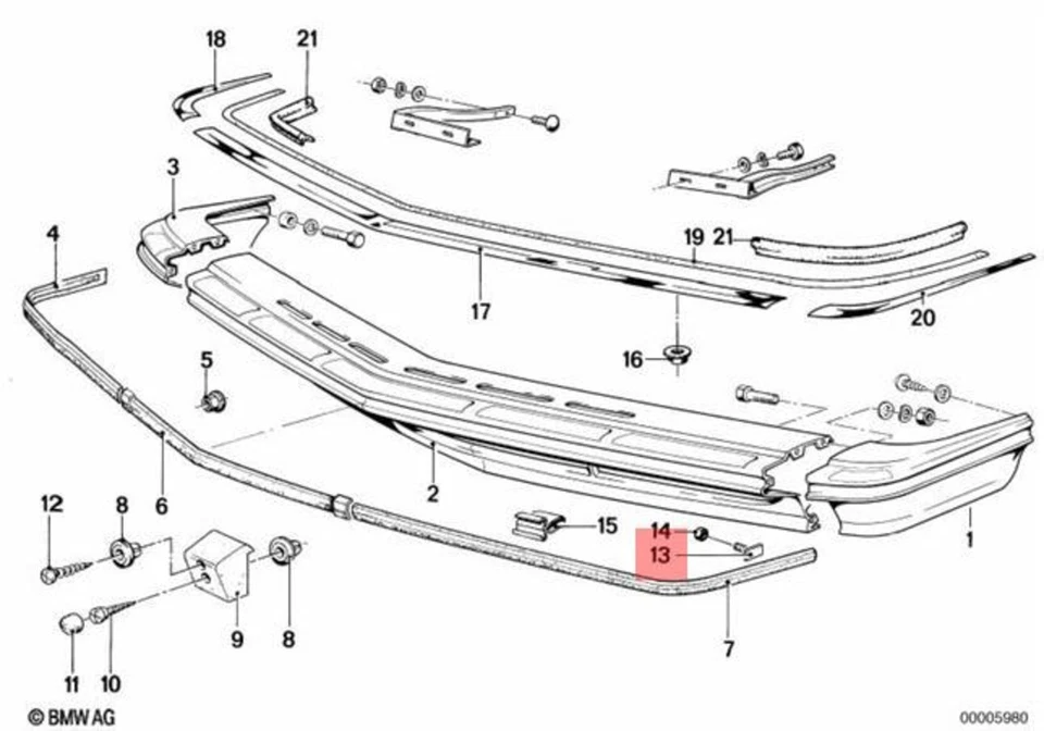 Genuine BMW 114 E24 1502 1602 1802 2000 2000tii 2002 Fastener 51131816046 - Изображение 1 из 1
