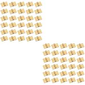 2 Conteggi Mini Cerniere Miniature Artigianali Cerniere Oro per Progetti Piccole - Foto 1 di 12