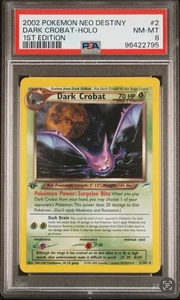 2002 Pokemon Neo Destiny 1st Ed #2 Dark Crobat - Holo PSA 8 - Bild 1 von 2