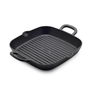 x Bobby Flay Cast Iron Pre-Seasoned 11” Square Grill Pan, Helper Handles, Pro... - Picture 1 of 9