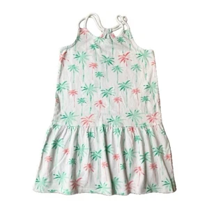 NWT Gymboree Hop ‘n Roll Sundress Girls 5 White Palm Tree Print Sleeveless - Picture 1 of 4