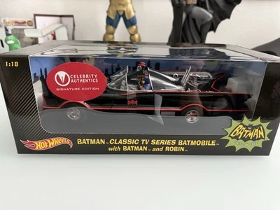 Signed By Adam West Burt Ward BATMAN & ROBIN Hot Wheels 1:18 Die-Cast Batmobile - Image 1 of 4