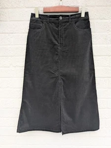 A.P.C UK 8 Black Needle Corduroy Long Pencil Skirt - Picture 1 of 13