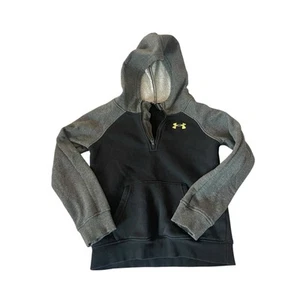 Under Armour Boys Gray Black Pullover Hoodie Sweatshirt Youth Size 6 - Picture 1 of 4