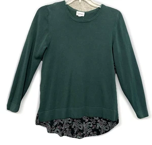 Suéter Pullover 52Seven Manga Larga Verde Talla Grande Espalda Paisley - Imagen 1 de 9