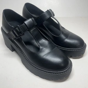 Madden Girl Womens Tulsa Mary Jane Shoe Size 11M Black Y2K Inspired Chunky Heel - Picture 1 of 14