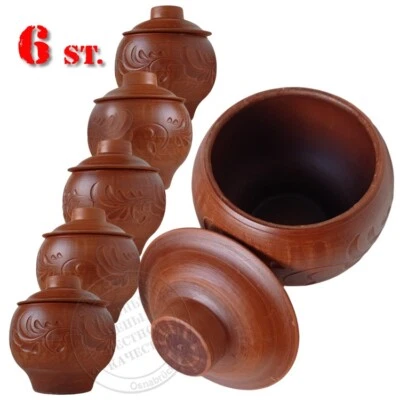 Keramiktopfset 6St Topf Auflauftöpfe Gartopf Kochtopf Keramiktöpfe 0,6 L - Bild 1 von 4