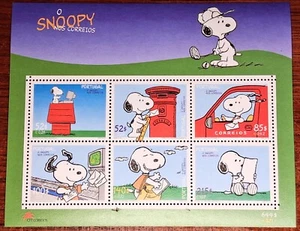 Hoja de estampillas Snoopy "O Snoopy nos Correios" 2001 Portugal - Como nuevas - Se envía desde EE. UU. - Imagen 1 de 3