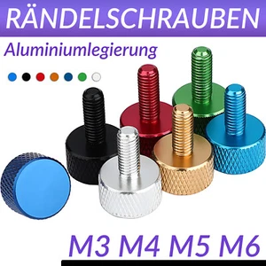Farbe M3 M4 M5 M6 Rändelschraube Aluminiumlegierung Rändelschrauben Schrauben - Picture 1 of 30