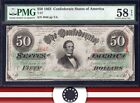 T-57 1863 $50 CONFEDERATE CURRENCY PMG 58 EPQ  *CIVIL WAR NOTE*  4648