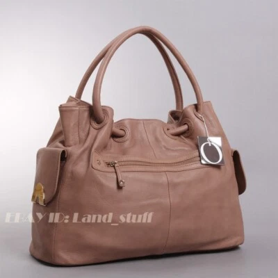 Oroton Slouch Large Baux-Gather Tote Mink Leather Bucket bag Purse NWT AUD$798 Foto 1 de 4