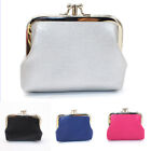 Buckle Wallet Pocket Leather Woman Coin Purse Double Frame Change Wallet Holder