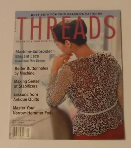 Threads Magazine December 2001/January 2002 Machine Embroider Elegant Lace - Picture 1 of 1