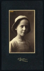 cute boy in hat by PENCO, fine art CABINET CARD, 1900's TRIEST - Picture 1 of 3