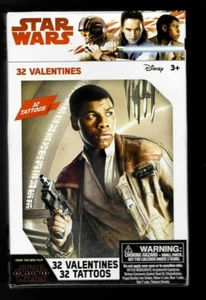 32 tarjetas y pegatinas de San Valentín de Disney Star Wars Finn - totalmente nuevas - Imagen 1 de 2