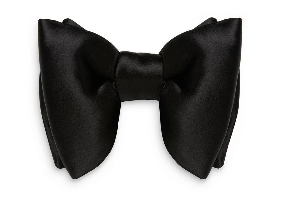 Mens FERUCCI Oversized  Bow Tie - Black Silk Bowtie, Mens big bow tie Foto 1 de 1