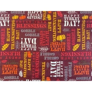 Lot of 2 Thanksgiving Fall Fat Quarter 18" x 21" Cotton Fabric Crafts - Picture 1 of 7