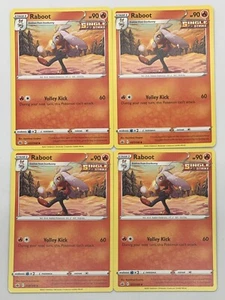 POKEMON TCG Chilling Reign RABOOT x4 4x Uncommon Playset #027/198 Pack Fresh NM! - Picture 1 of 1