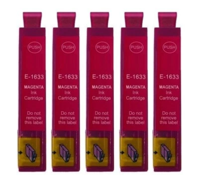 ✅ 5 kompatible Patronen T1633 magenta für Epson WF-2530 WF-2540 WF-2630 WF-2650 - Bild 1 von 2