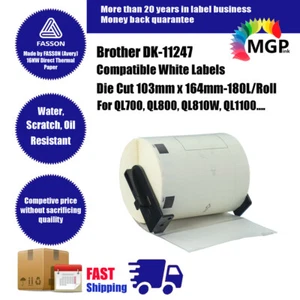 6x Compatible Brother DK-11247 White Shipping Labels 103mm x 164mm - Picture 1 of 5