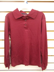 Girls Nautica $24 Burgundy or Forest Green Long Sleeved Uniform Polo Size XL(6X) - Picture 1 of 10