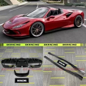Kit de carrocería difusor parachoques trasero ventilación capó delantero fibra de carbono seco para Ferrari F8 - Imagen 1 de 100