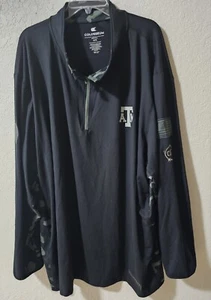 Men's Colosseum Texas A&M Military Appreciation Quarter Zip Pullover Size 4XT  - Picture 1 of 7