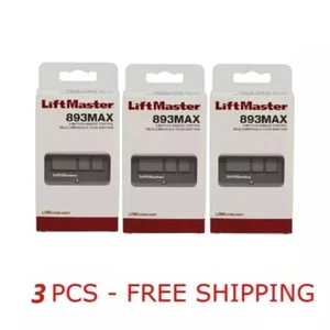 3 Pack 893MAX LiftMaster 3 Button Remote Control Garage Door Opener - Picture 1 of 4