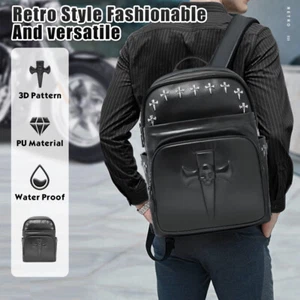 Motocycle Travel Bag 3D Cross Skull Backpack Waterproof For Computer Laptop - Bild 1 von 12