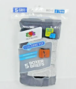 FRUIT of the LOOM Boys Cool Zone Fly Boxer Briefs - 5 Pack - Size: L (14-16) - Picture 1 of 7