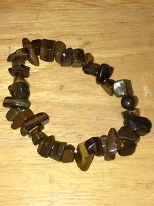 Natural Brown Tiger Eye Chip Stone Beads Free Form Adjustable Unisex - Picture 1 of 8