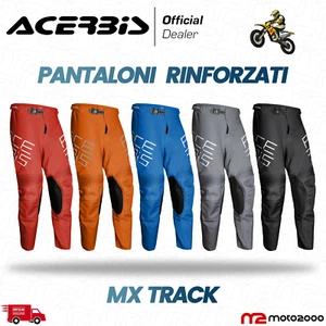 PANTALONI MOTO CROSS RINFORZATI ACERBIS MX TRACK GRIGI ARANCIO NERI BLU ROSSI - Imagen 1 de 9