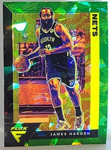 2020-21 Panini Flux Green Cracked Ice Prizm #13 James Harden Fanatics