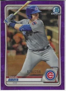 2020 Bowman - Chrome Prospects Purple Refractor BCP-136 Miguel Amaya 20/250 (RC) - Bild 1 von 2