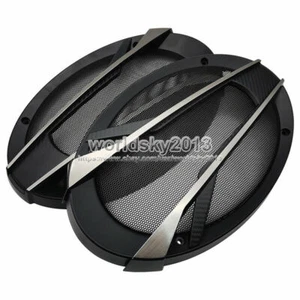 2x Cubierta de altavoz de 6x9 pulgadas 6""x9"" Audio Círculo Decorativo Parrilla de malla metálica #16 - Imagen 1 de 7