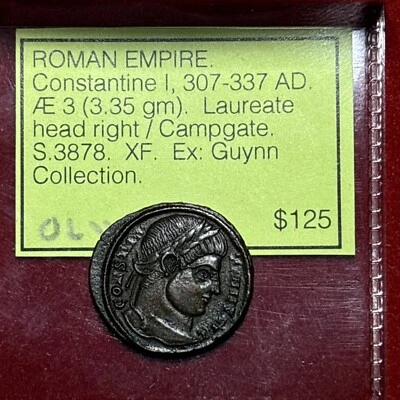 Roman Imperial | Constantine I | AE3 | Head Right /campgate Ex Guynn Collection - Image 1 of 4