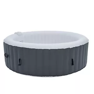 7 Foot Round Inflatable Hot Tub Indoor Outdoor Bathtub for Backyard Patio Gray - Picture 1 of 11