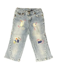 The Children’s Place Embroidered Patchwork Jeans Capris Sz 6 Adjustable Waist - Picture 1 of 15