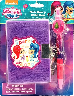 Nickelodeon Shimmer and Shine Mini Diary Lock & Key With Pen Sparkle 150 Sheet - Image 1 of 3