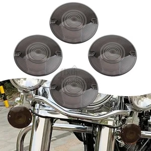 4pcs Smoke Lens Turn Signal Light Flashing Cover For Harley Cross Bones Bad Boy - Picture 1 of 22