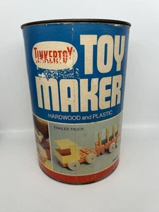Vintage #424 Questor Tinkertoy Toy Maker Colorsafe Plastic & Wood Pieces w/Bin - Picture 1 of 5