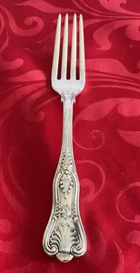 Wallace silverplate Kings U.S.N. dinner fork 7 7/8" EUC polished - Picture 1 of 5
