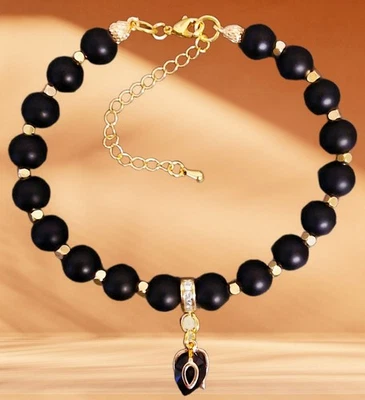 Damen Armband💫2 Stück Onyx Perlenarmband vergoldete Perlen Damen Schmuck - Bild 1 von 2